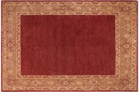 handmade Modern Kafkaz Red Brown Hand Knotted RECTANGLE 100% WOOL area rug 8' x 9'