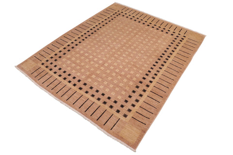 handmade Modern Kafkaz Nude Black Hand Knotted RECTANGLE 100% WOOL area rug 8' x 9'