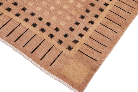 handmade Modern Kafkaz Nude Black Hand Knotted RECTANGLE 100% WOOL area rug 8' x 9'