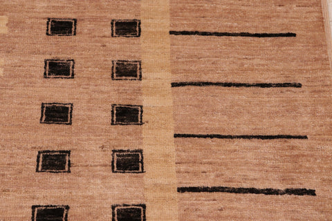 handmade Modern Kafkaz Nude Black Hand Knotted RECTANGLE 100% WOOL area rug 8' x 9'
