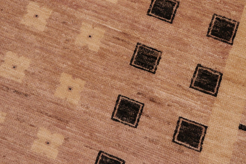 handmade Modern Kafkaz Nude Black Hand Knotted RECTANGLE 100% WOOL area rug 8' x 9'