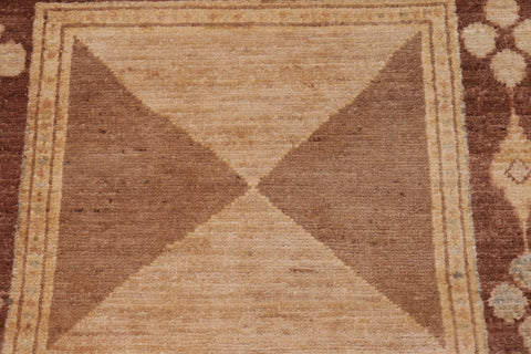 handmade Modern Kafkaz Brown Tan Hand Knotted RECTANGLE 100% WOOL area rug 8' x 10'