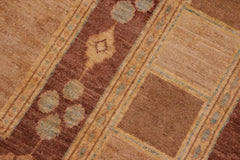 handmade Transitional Kafkaz Brown Tan Hand Knotted RECTANGLE 100% WOOL area rug 8X10