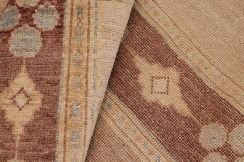 handmade Modern Kafkaz Brown Tan Hand Knotted RECTANGLE 100% WOOL area rug 8' x 10'