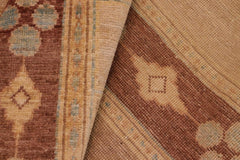 handmade Transitional Kafkaz Brown Tan Hand Knotted RECTANGLE 100% WOOL area rug 8X10