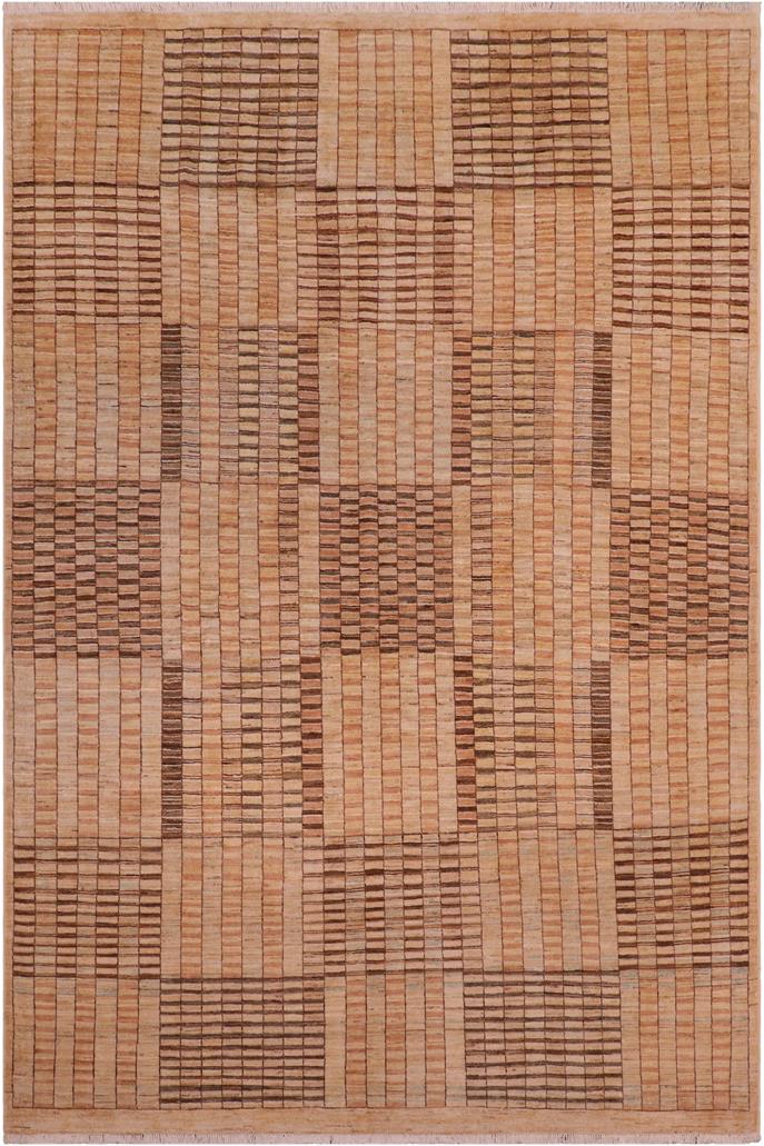 handmade Modern Gabbeh Tan Brown Hand Knotted RECTANGLE 100% WOOL area rug 8 X10 