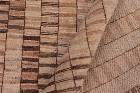 handmade Modern Gabbeh Tan Brown Hand Knotted RECTANGLE 100% WOOL area rug 8' x 10'