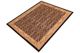 handmade Transitional Kafkaz Black Tan Hand Knotted RECTANGLE 100% WOOL area rug 8 x 10
