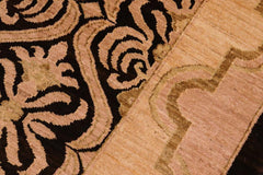 handmade Transitional Kafkaz Black Tan Hand Knotted RECTANGLE 100% WOOL area rug 8X10