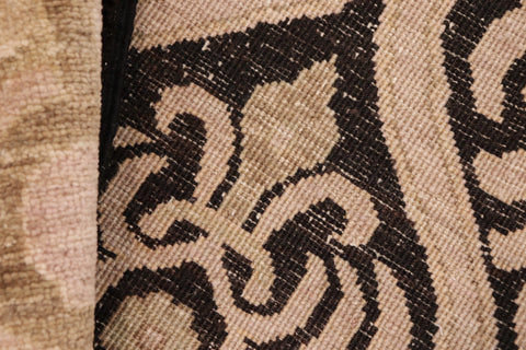 handmade Transitional Kafkaz Black Tan Hand Knotted RECTANGLE 100% WOOL area rug 8' x 10'