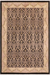 handmade Transitional Kafkaz Black Tan Hand Knotted RECTANGLE 100% WOOL area rug 8X10