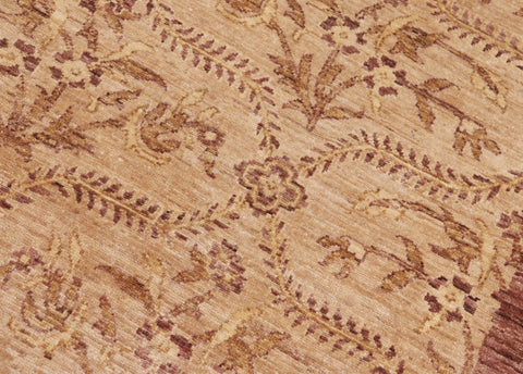handmade Modern Kafkaz Tan Lt. Gold Hand Knotted RECTANGLE 100% WOOL area rug 8' x 10'