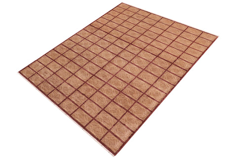 handmade Modern Gabbeh Tan Nude Hand Knotted RECTANGLE 100% WOOL area rug 8' x 9'