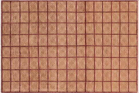 handmade Modern Gabbeh Tan Nude Hand Knotted RECTANGLE 100% WOOL area rug 8' x 9'