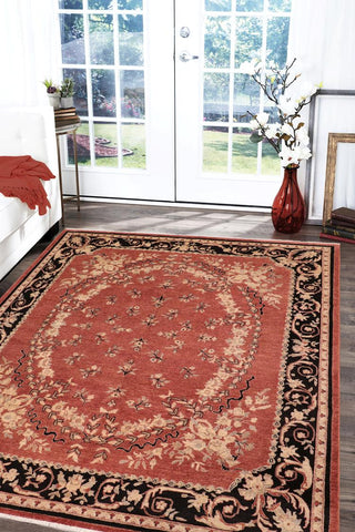 handmade Traditional Kafkaz Rust Black Hand Knotted RECTANGLE 100% WOOL area rug 8X10