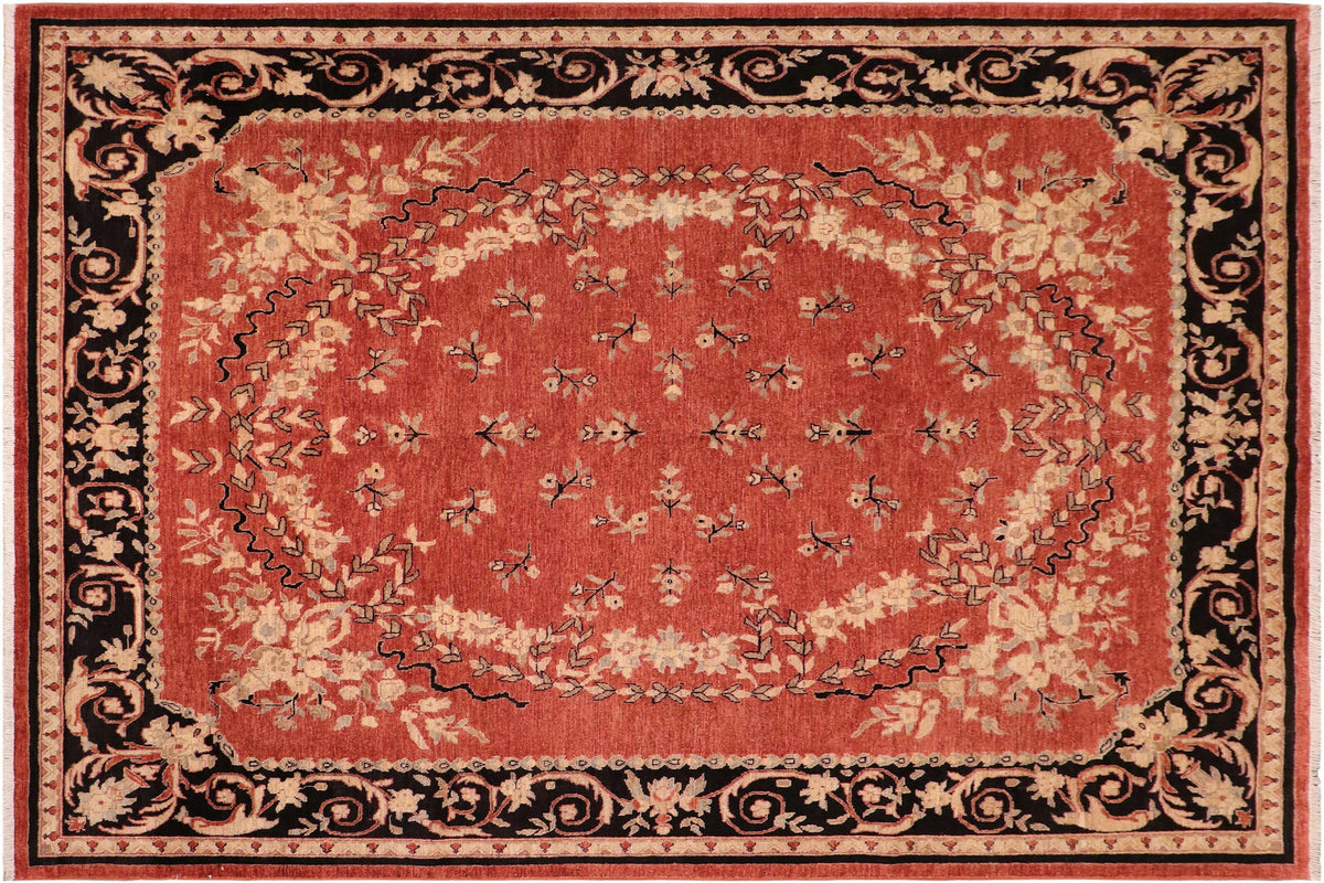 handmade Traditional Kafkaz Rust Black Hand Knotted RECTANGLE 100% WOOL area rug 8x10