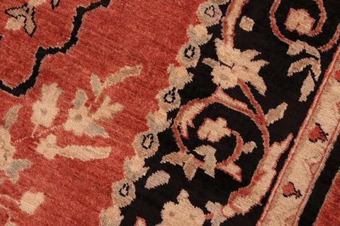 handmade Traditional Kafkaz Rust Black Hand Knotted RECTANGLE 100% WOOL area rug 8X10