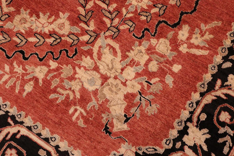 handmade Traditional Kafkaz Rust Black Hand Knotted RECTANGLE 100% WOOL area rug 8X10