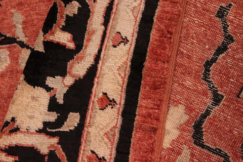 handmade Traditional Kafkaz Rust Black Hand Knotted RECTANGLE 100% WOOL area rug 8x10
