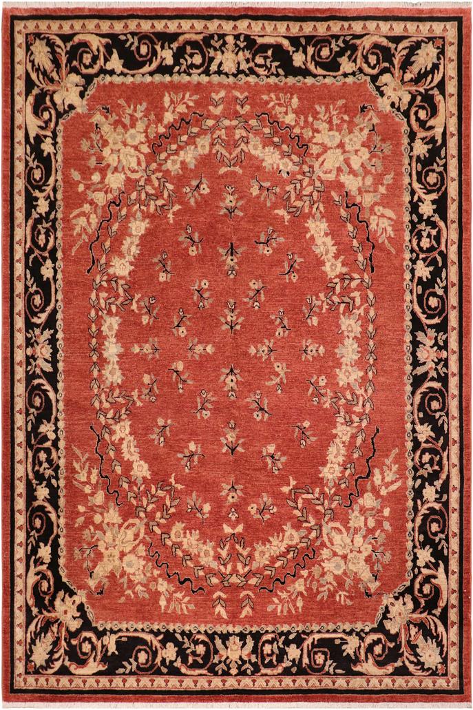 handmade Traditional Kafkaz Rust Black Hand Knotted RECTANGLE 100% WOOL area rug 8X10