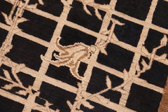 handmade Transitional Kafkaz Black Beige Hand Knotted RECTANGLE WOOL&SILK area rug 8X10