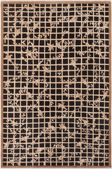 handmade Transitional Kafkaz Black Beige Hand Knotted RECTANGLE WOOL&SILK area rug 8X10