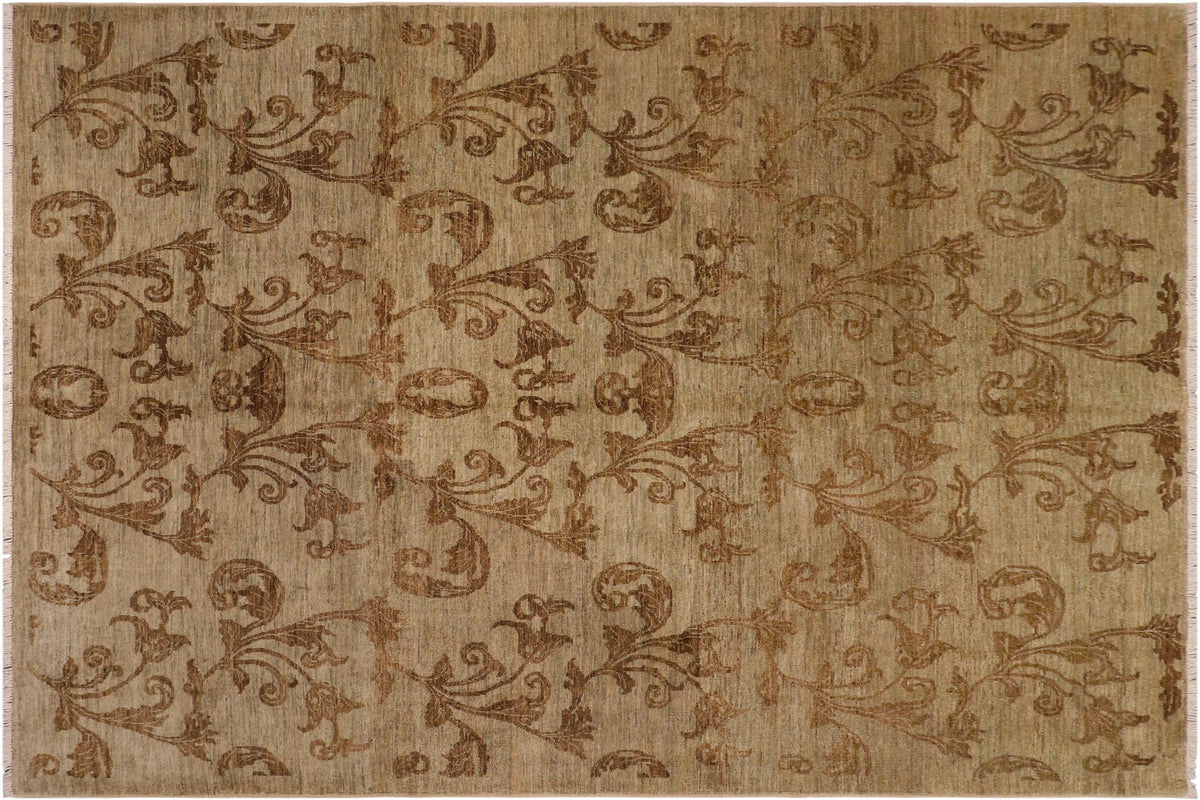 handmade Modern Kafkaz Lt. Green Lt. Green Hand Knotted RECTANGLE 100% WOOL area rug 8' x 9'