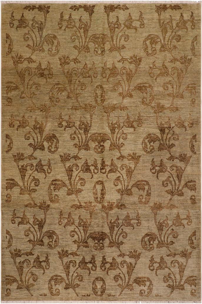 handmade Transitional Kafkaz Lt. Green Lt. Green Hand Knotted RECTANGLE 100% WOOL area rug 8X9