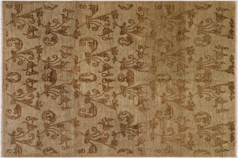 handmade Modern Kafkaz Lt. Green Lt. Green Hand Knotted RECTANGLE 100% WOOL area rug 8' x 9'