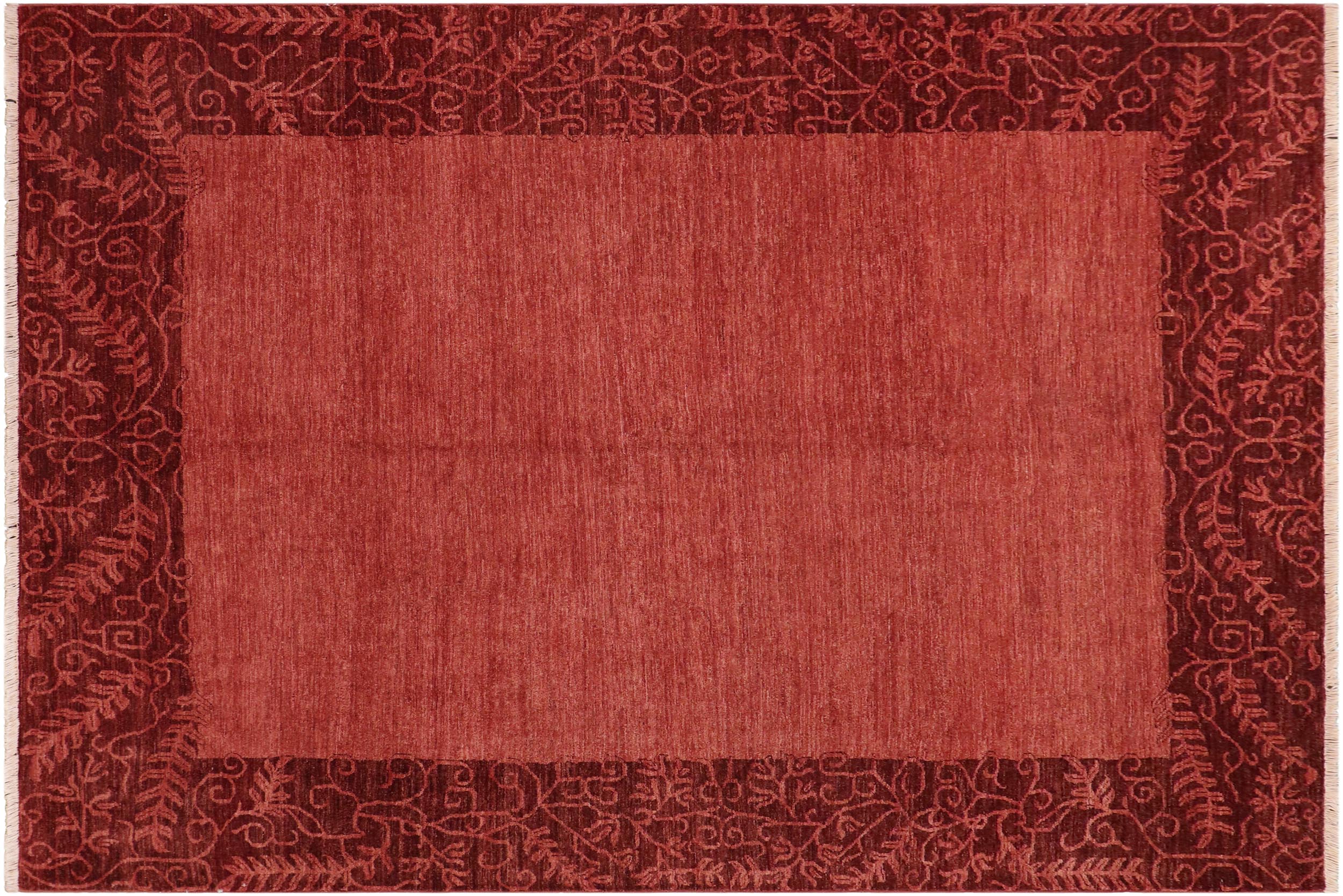 handmade Modern Kafkaz Red Burgundy Hand Knotted RECTANGLE 100% WOOL area rug 8' x 10'