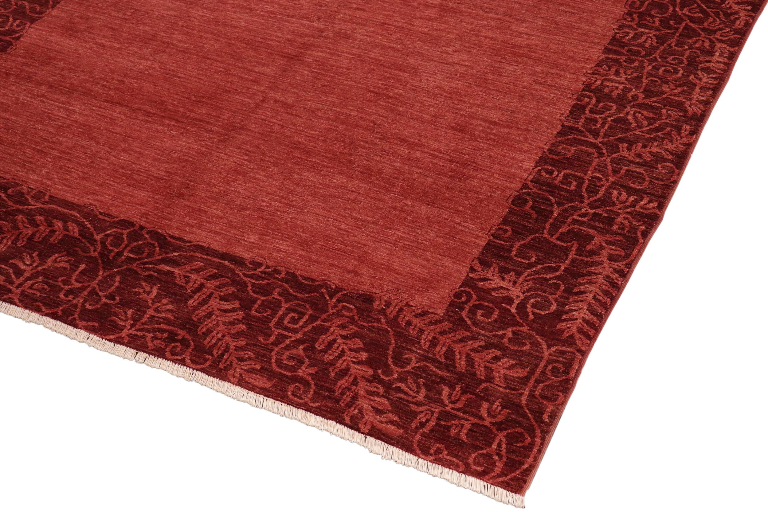 handmade Modern Kafkaz Red Burgundy Hand Knotted RECTANGLE 100% WOOL area rug 8' x 10'