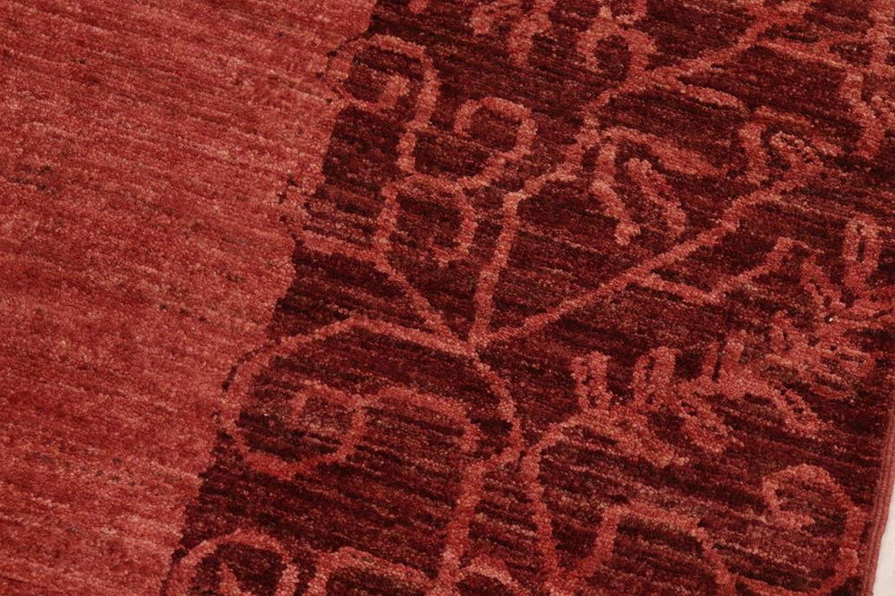 handmade Modern Kafkaz Red Burgundy Hand Knotted RECTANGLE 100% WOOL area rug 8X10