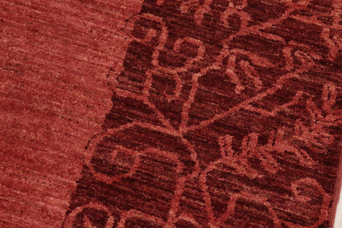 handmade Modern Kafkaz Red Burgundy Hand Knotted RECTANGLE 100% WOOL area rug 8' x 10'