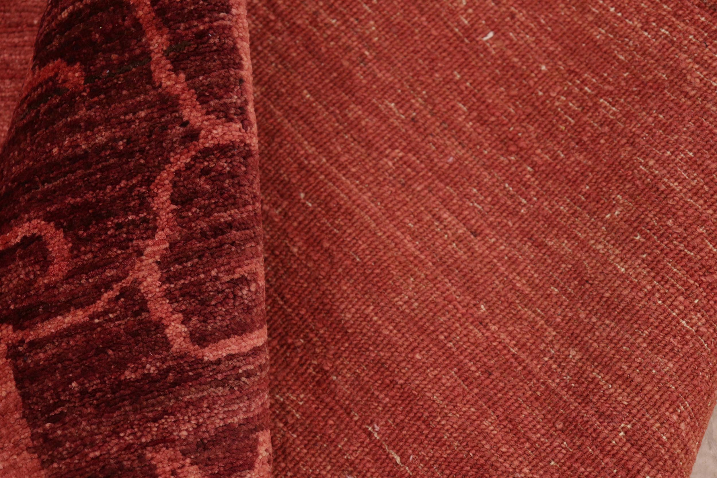 handmade Modern Kafkaz Red Burgundy Hand Knotted RECTANGLE 100% WOOL area rug 8' x 10'