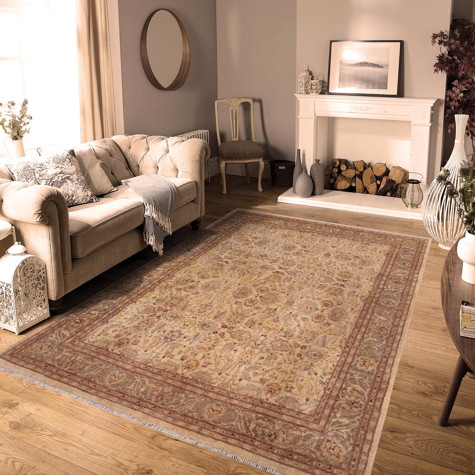 handmade Traditional Kafkaz Beige Brown Hand Knotted RECTANGLE 100% WOOL area rug 8x10