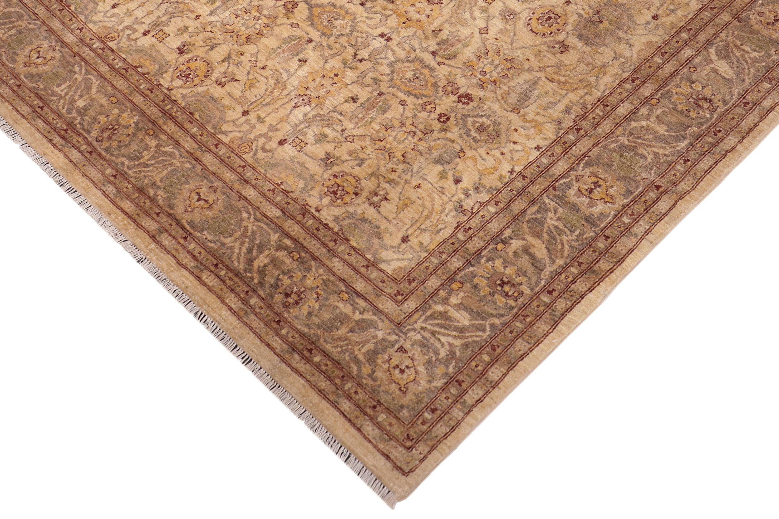 handmade Traditional Kafkaz Beige Brown Hand Knotted RECTANGLE 100% WOOL area rug 8x10