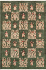 handmade Transitional Kafkaz Green Rust Hand Knotted RECTANGLE 100% WOOL area rug 8X10