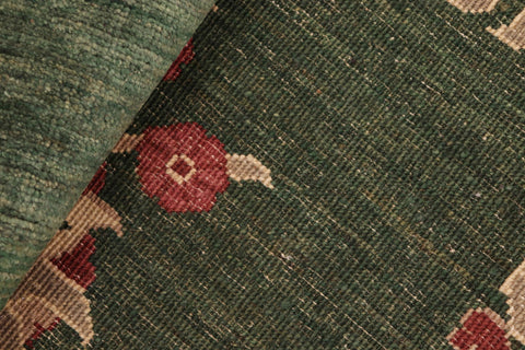 handmade Modern Kafkaz Green Rust Hand Knotted RECTANGLE 100% WOOL area rug 8' x 10'