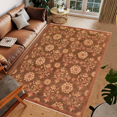 handmade Transitional Kafkaz Brown Tan Hand Knotted RECTANGLE 100% WOOL area rug 8X10