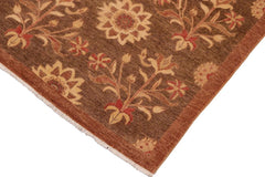 handmade Transitional Kafkaz Brown Tan Hand Knotted RECTANGLE 100% WOOL area rug 8X10