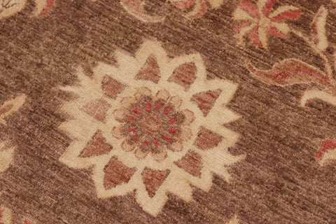 handmade Modern Kafkaz Brown Tan Hand Knotted RECTANGLE 100% WOOL area rug 8' x 10'