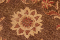 handmade Transitional Kafkaz Brown Tan Hand Knotted RECTANGLE 100% WOOL area rug 8X10