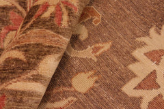 handmade Transitional Kafkaz Brown Tan Hand Knotted RECTANGLE 100% WOOL area rug 8X10