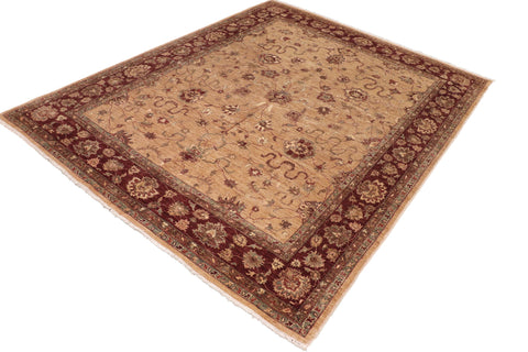 handmade Traditional Kafkaz Tan Brown Hand Knotted RECTANGLE 100% WOOL area rug 8x10