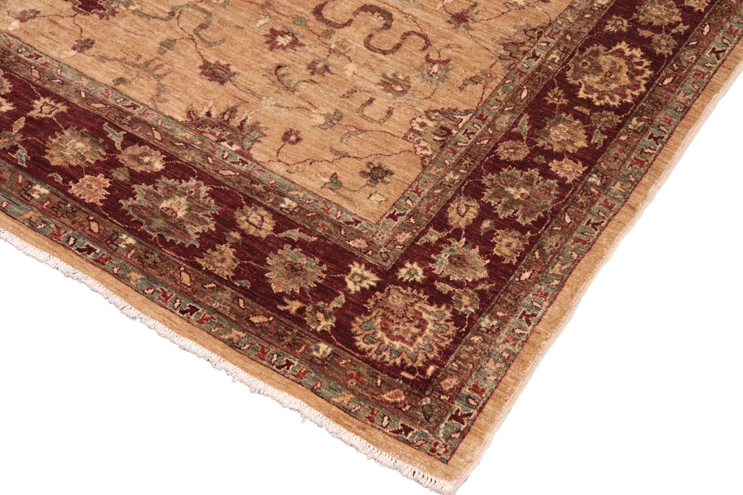 handmade Traditional Kafkaz Tan Brown Hand Knotted RECTANGLE 100% WOOL area rug 8x10