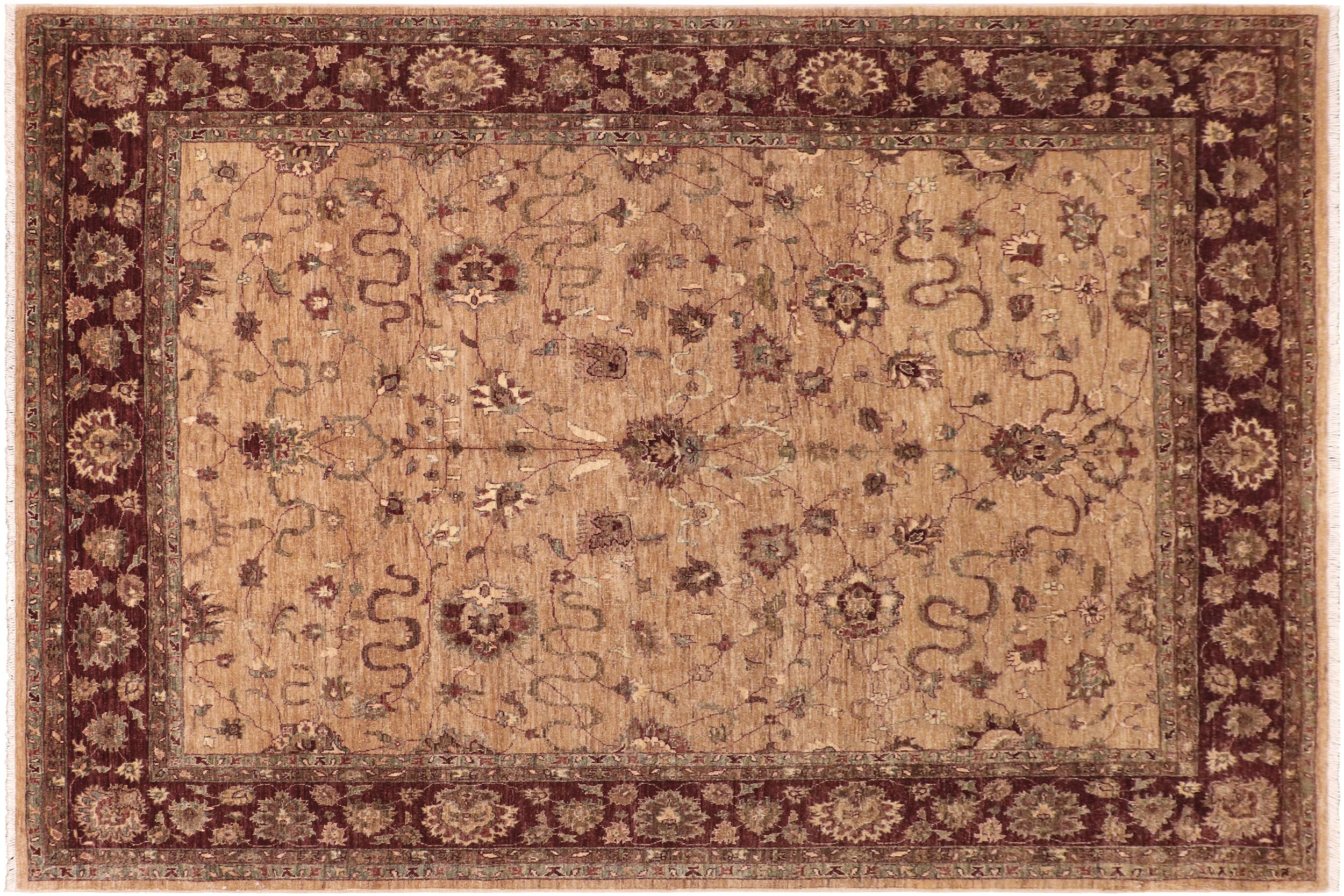 handmade Traditional Kafkaz Tan Brown Hand Knotted RECTANGLE 100% WOOL area rug 8x10