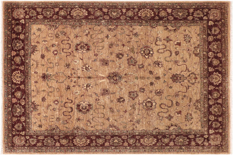 handmade Traditional Kafkaz Tan Brown Hand Knotted RECTANGLE 100% WOOL area rug 8x10