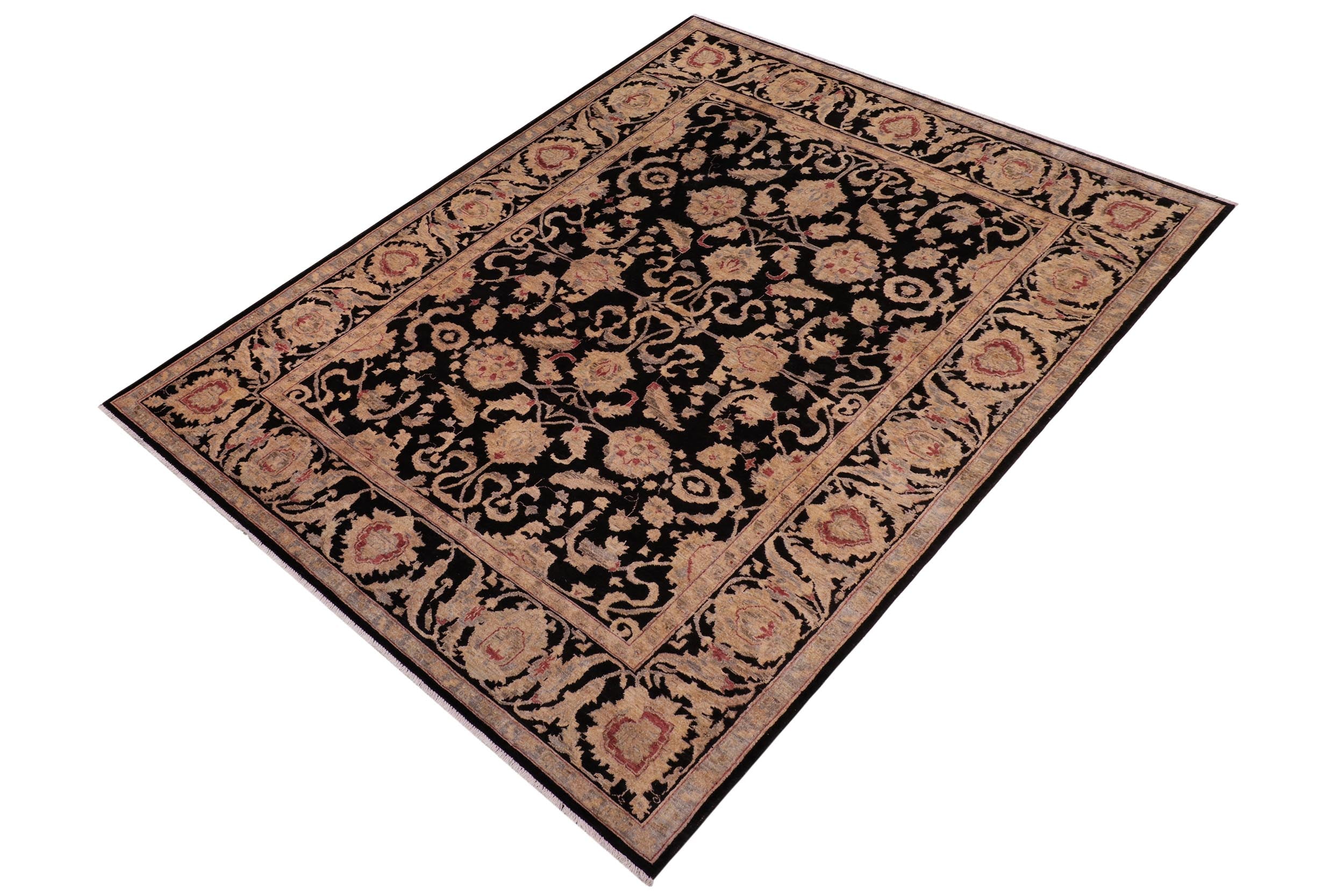 handmade Traditional Kafkaz Black Black Hand Knotted RECTANGLE 100% WOOL area rug 8x10