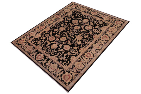 handmade Traditional Kafkaz Black Black Hand Knotted RECTANGLE 100% WOOL area rug 8x10