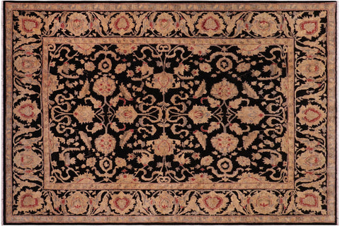 handmade Traditional Kafkaz Black Black Hand Knotted RECTANGLE 100% WOOL area rug 8x10